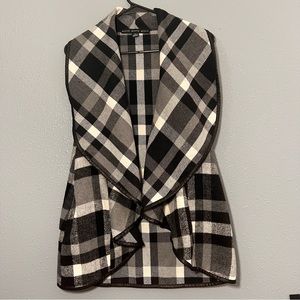 Hyfve Vest Black and White Plaid Women’s Size Medium